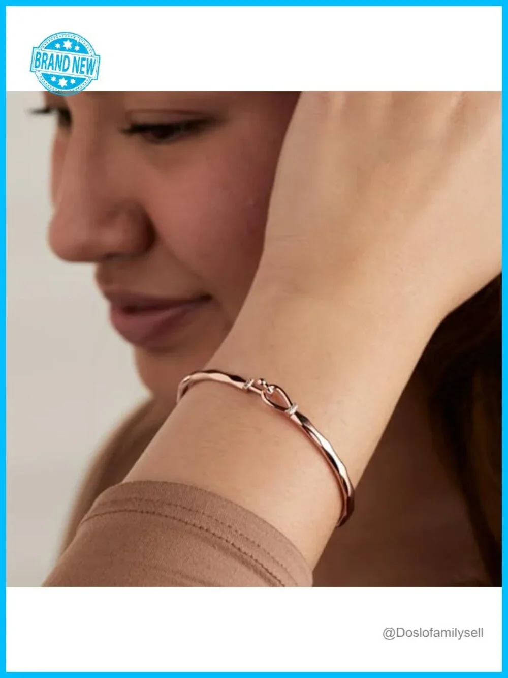 Faceted Hook Tension Cuff Bracelet Brass